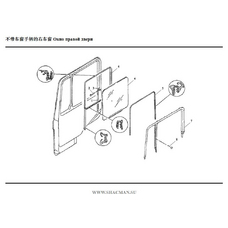 Стекло двери опускное SHACMAN F2000, F3000,MAN F90 81.62645.6011/DZ164333001